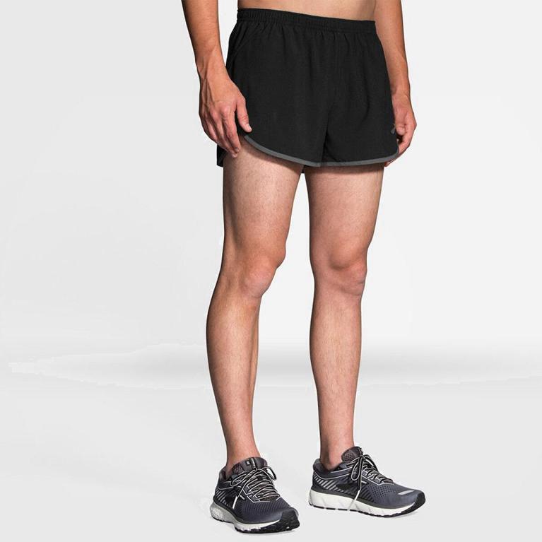 Brooks Hightail 3 Split Israel - Men's Running Shorts - Grey (46085-BYGX)